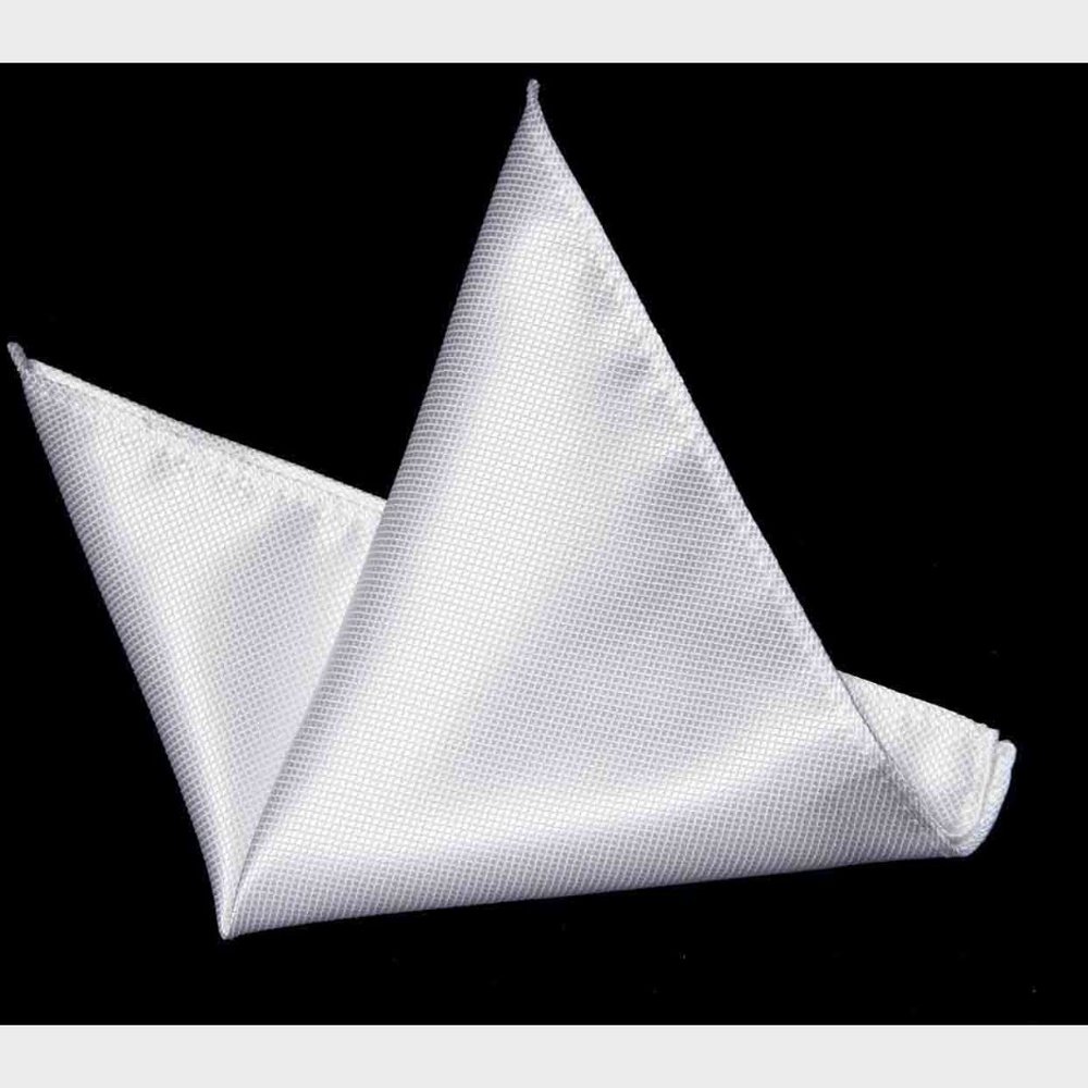 Gascoigne Pocket Square White Silk Men's